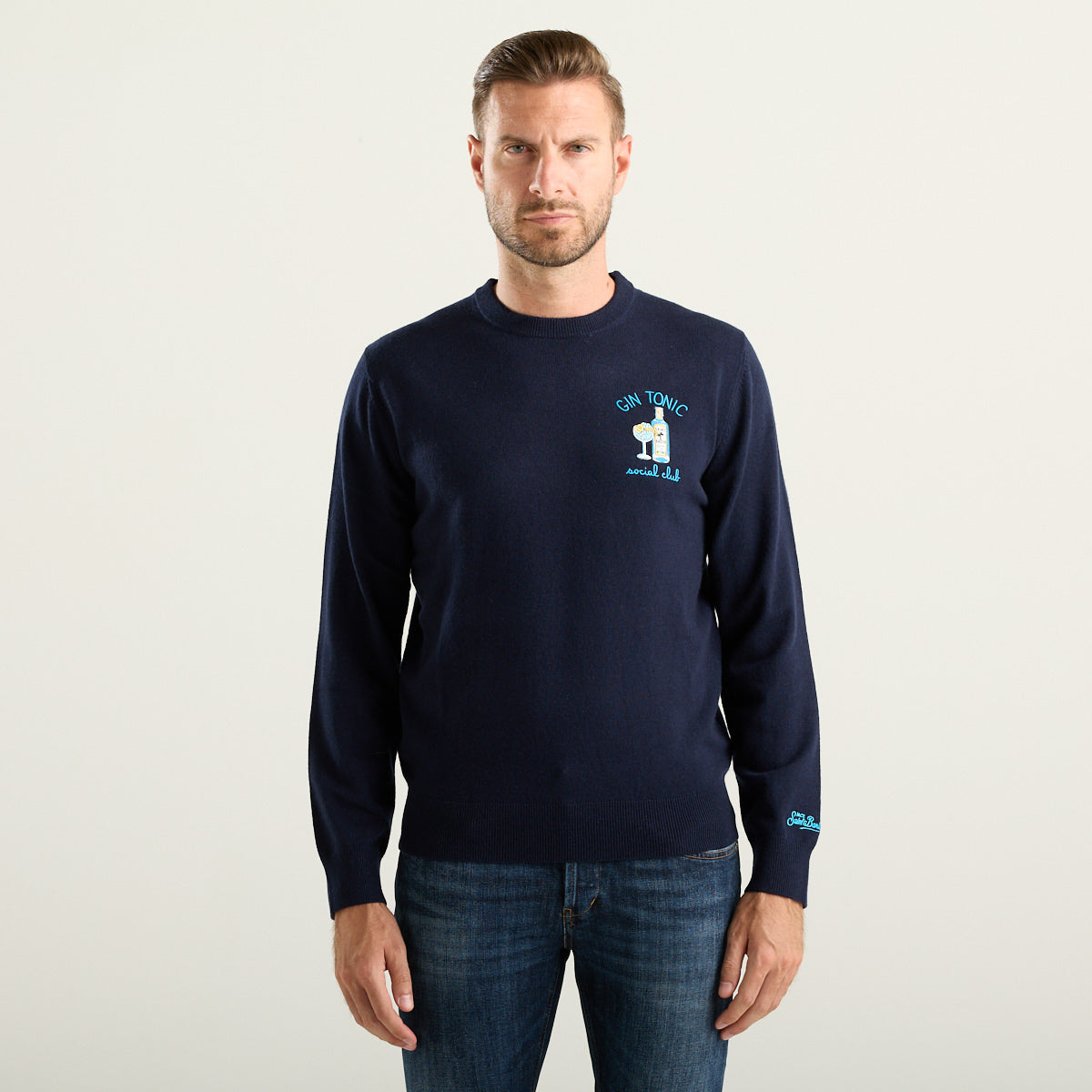 MC2 Saint Barth Heron Light Maglione Uomo Blu Gin Tonic