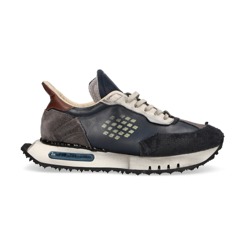 BePositive sneaker Race in pelle blu