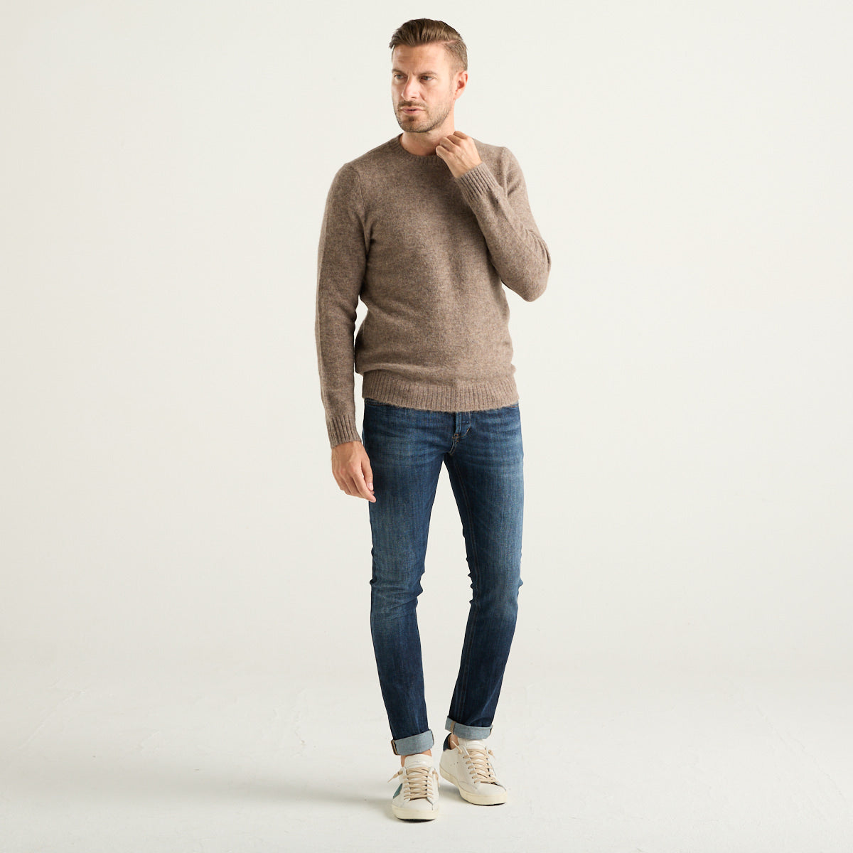 MC2 Saint Barth Regent Maglione Uomo Tortora in Alpaca