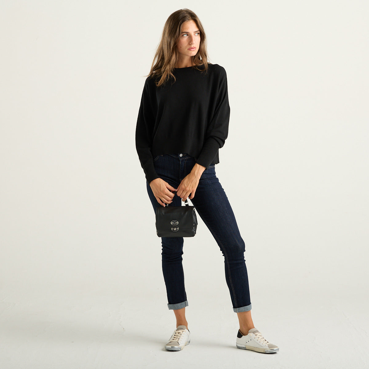 Souvenir maglia girocollo oversize nera