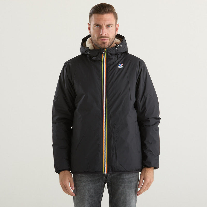 K-way giubbotto Claude con cappuccio nero