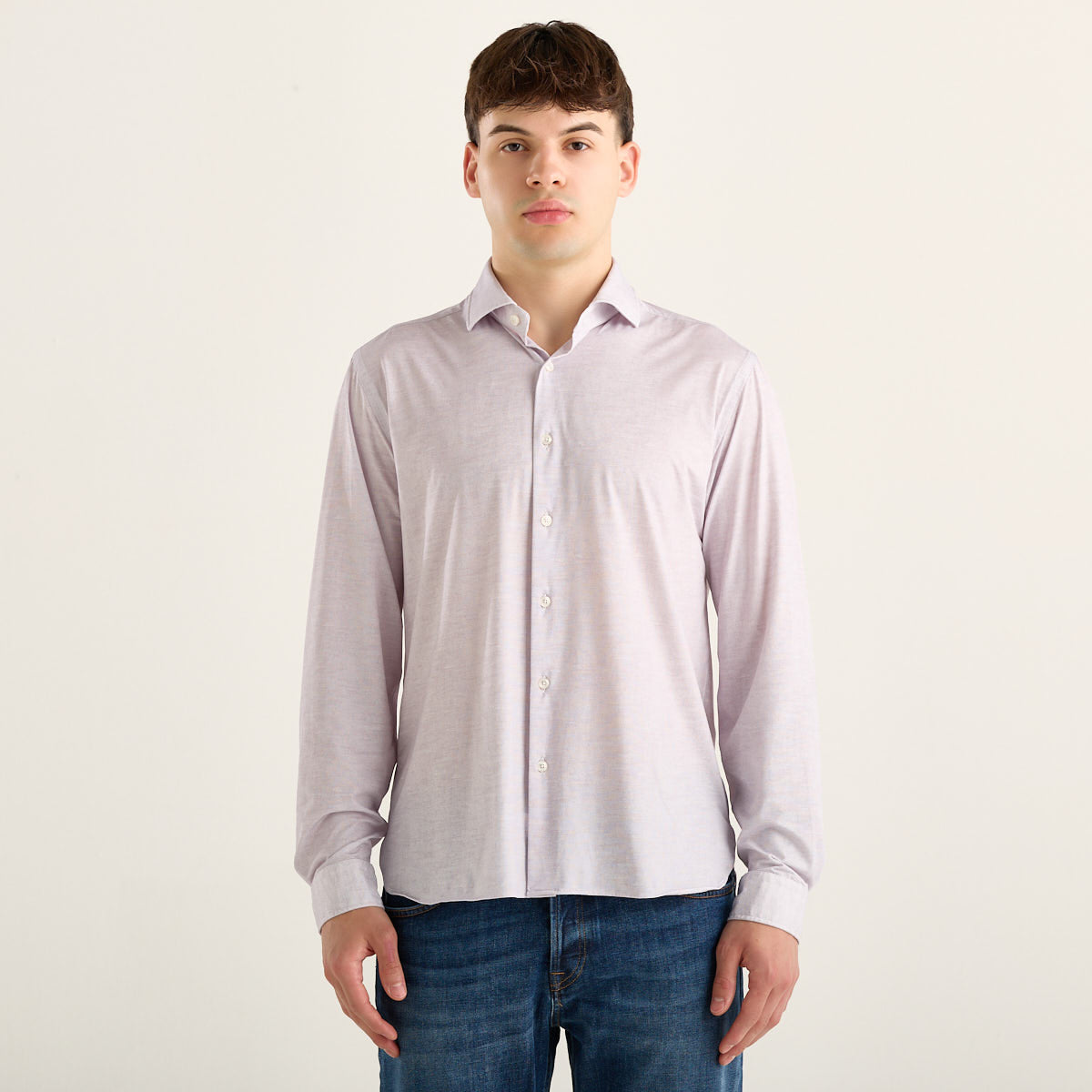 Xacus camicia active in tessuto no stiro lilla