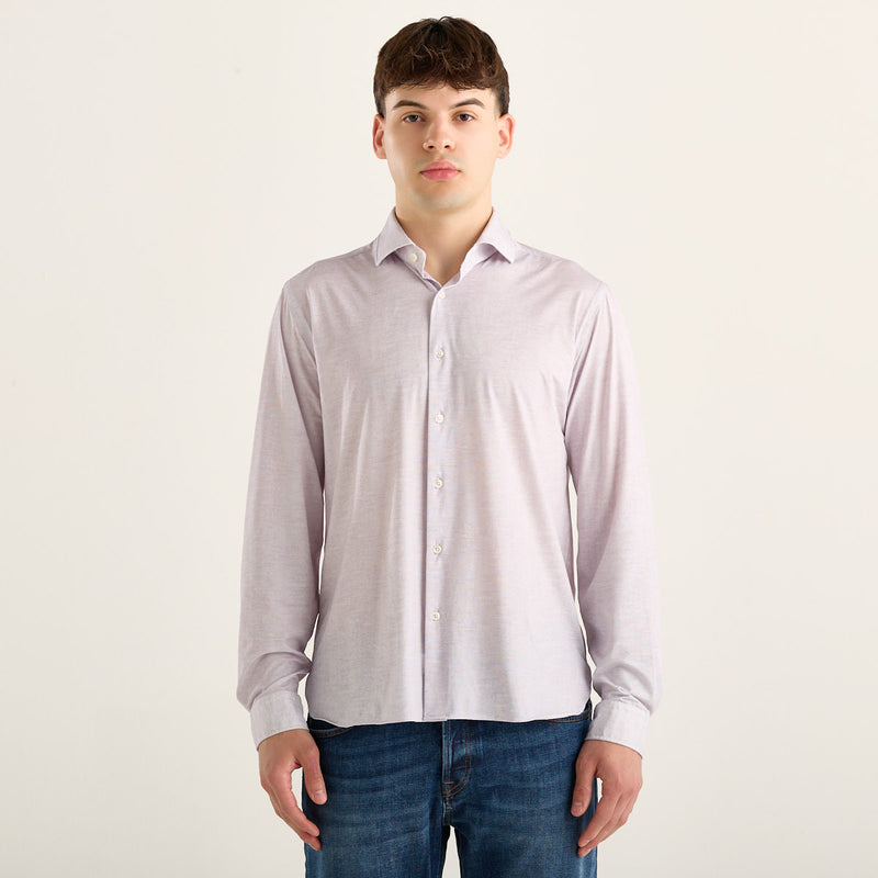 Xacus camicia active in tessuto no stiro lilla