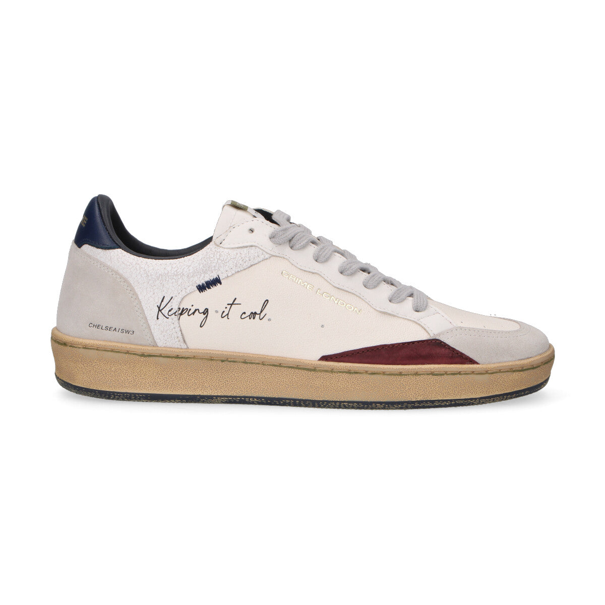 Crime London sneaker Chelsea in pelle panna