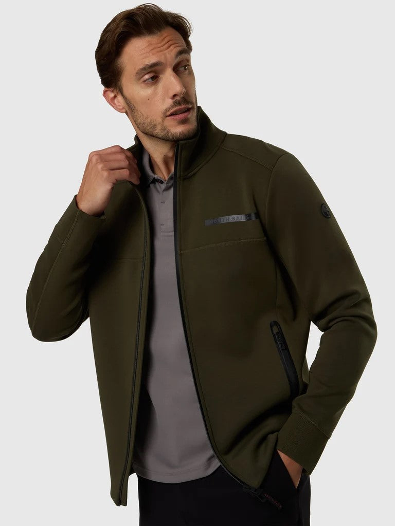 North Sails felpa con zip integrale forest night