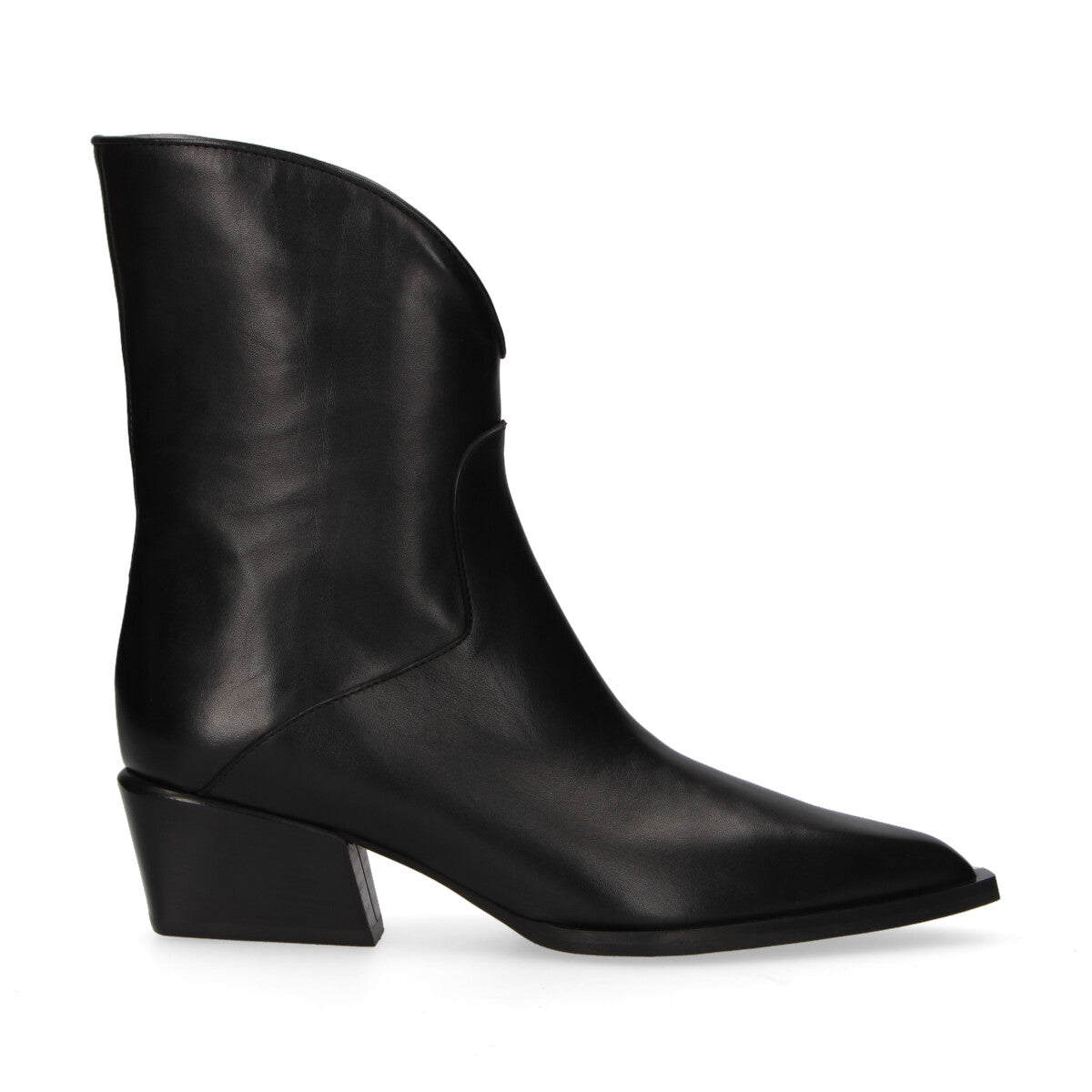 Poeve tronchetto Western Vaile in pelle nera