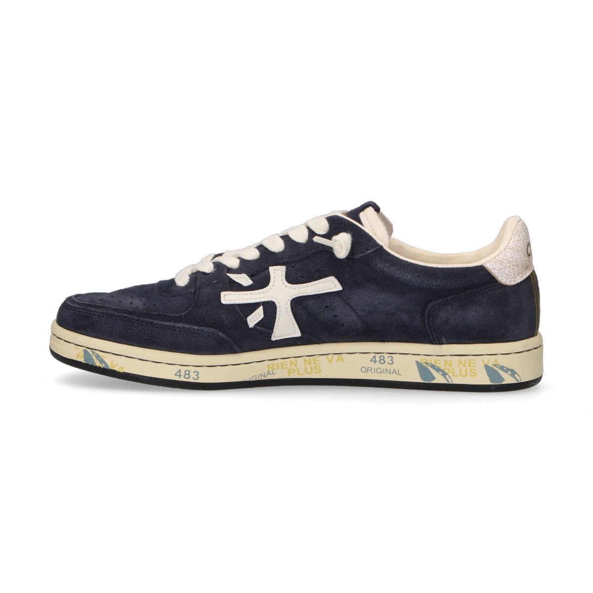 Premiata sneaker Bsktclay in camoscio blu
