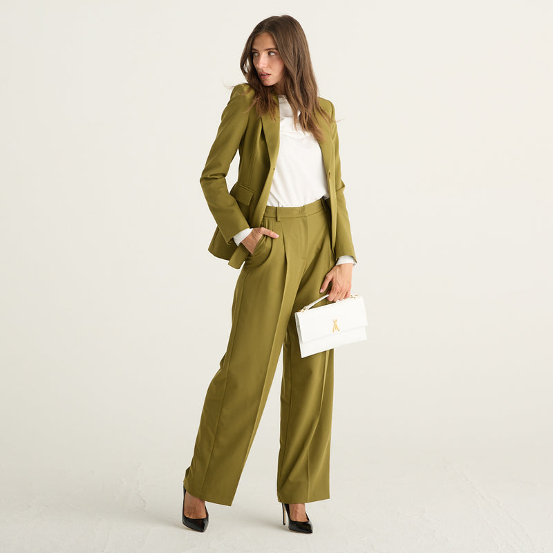 Patrizia Pepe giacca donna slim verde Lizard Green in gabardina