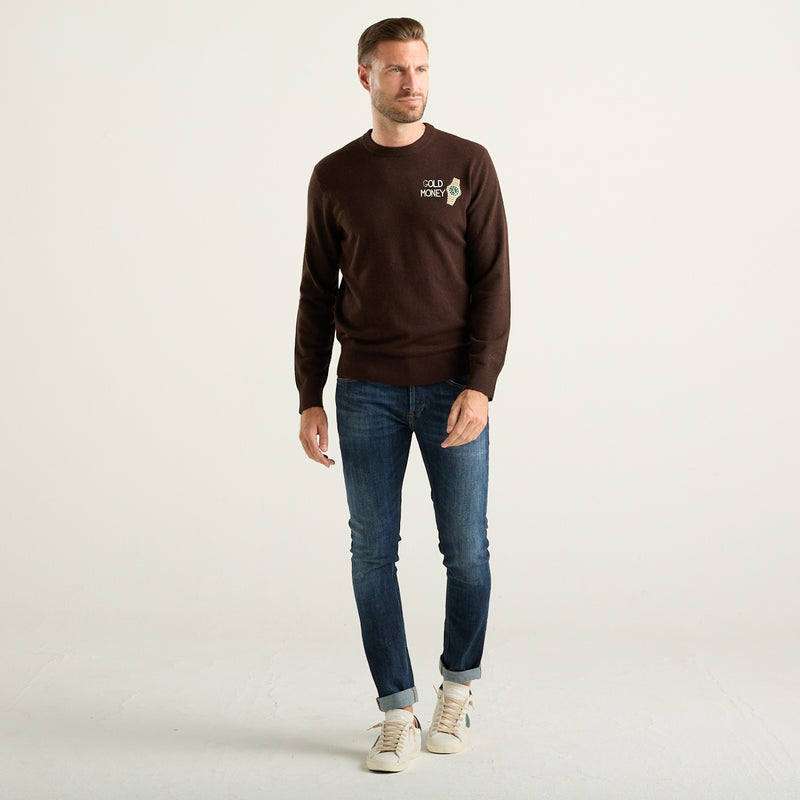 MC2 Saint Barth Heron Light Maglione Uomo Marrone Gold Money