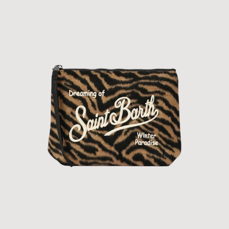 Mc2 Saint Barth pochette Aline felt zebra