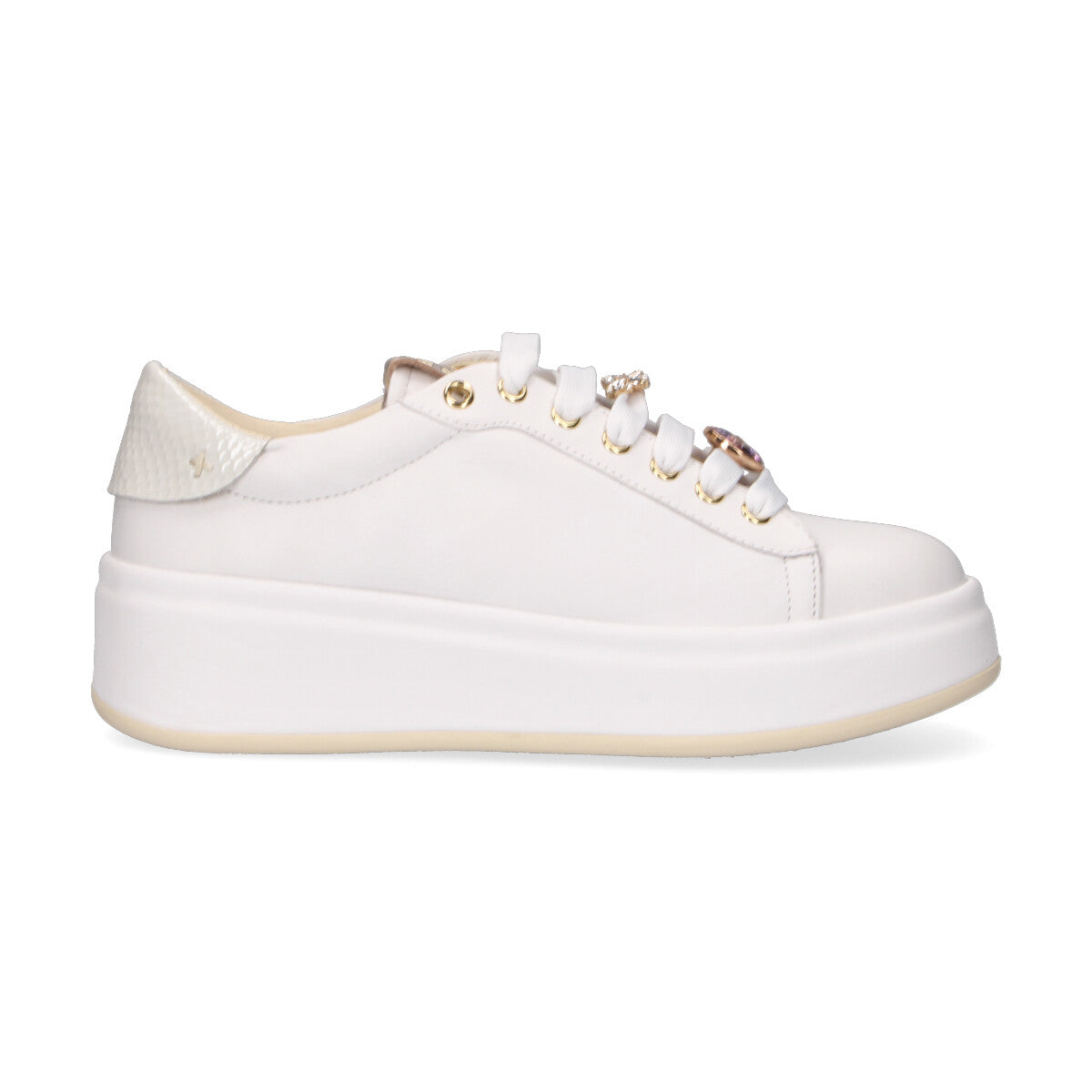 Gio+ sneaker Oliva in pelle bianca