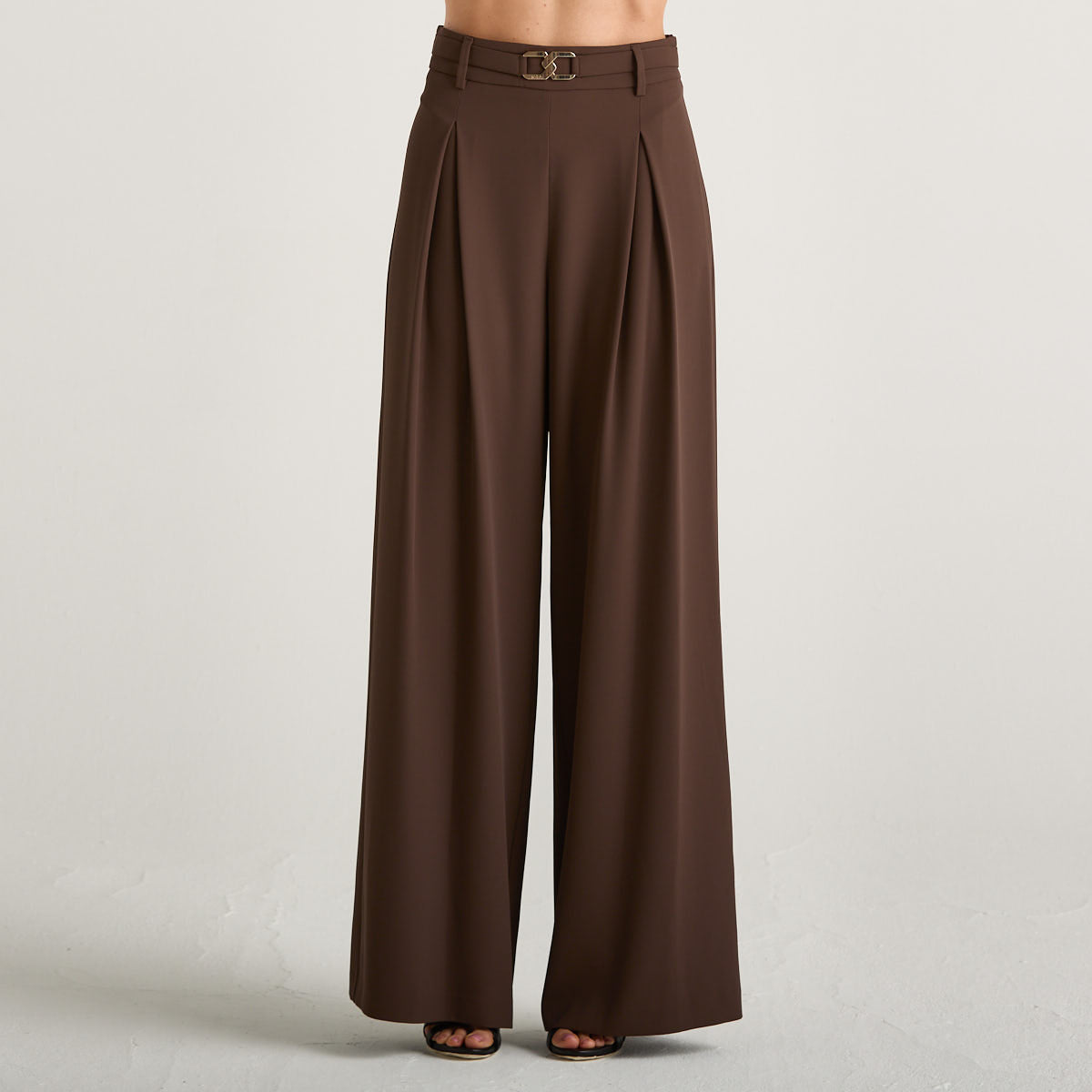 Relish pantalone a palazzo in tessuto marrone