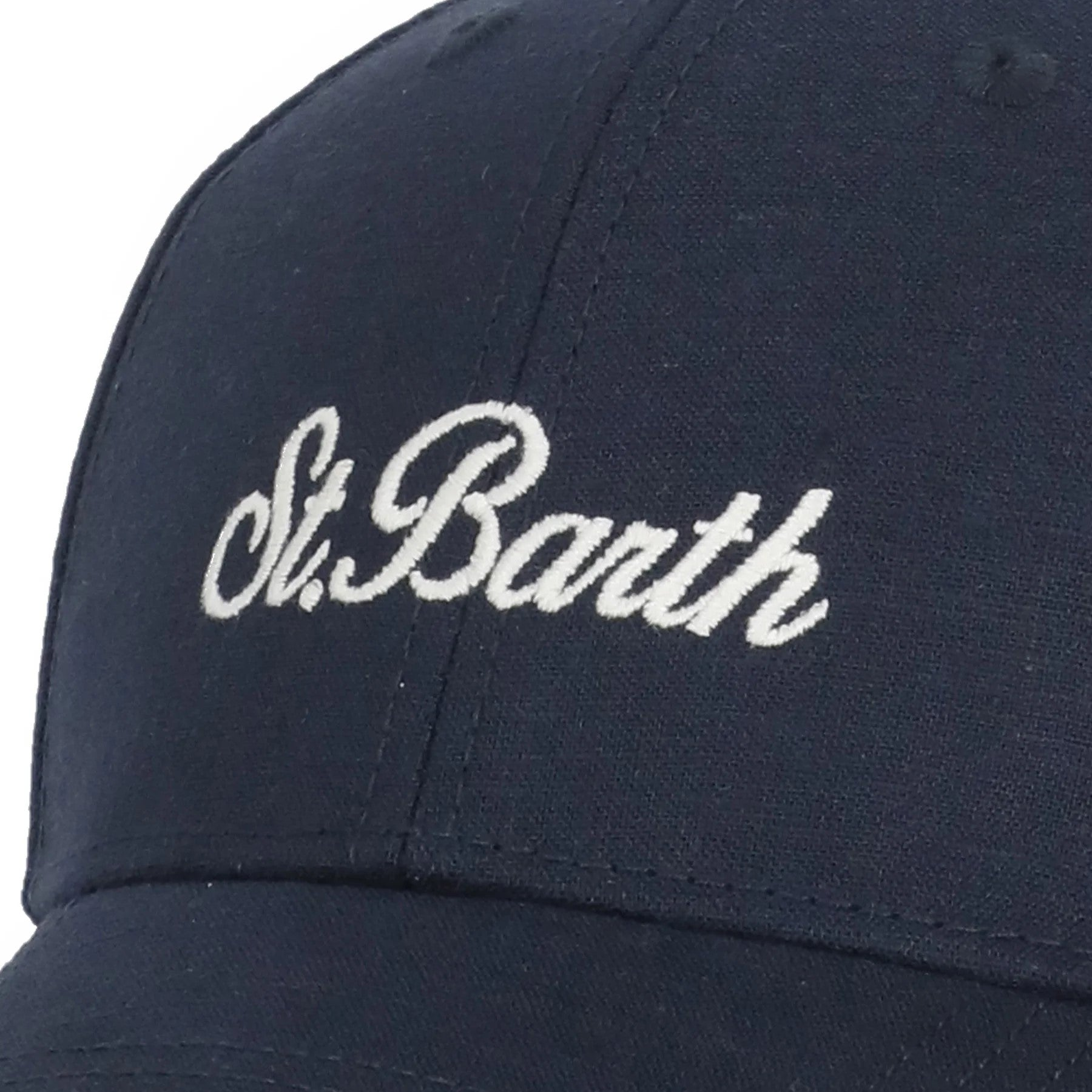 Mc2 Saint Barth Cappellino Baseball con visiera in lino blu