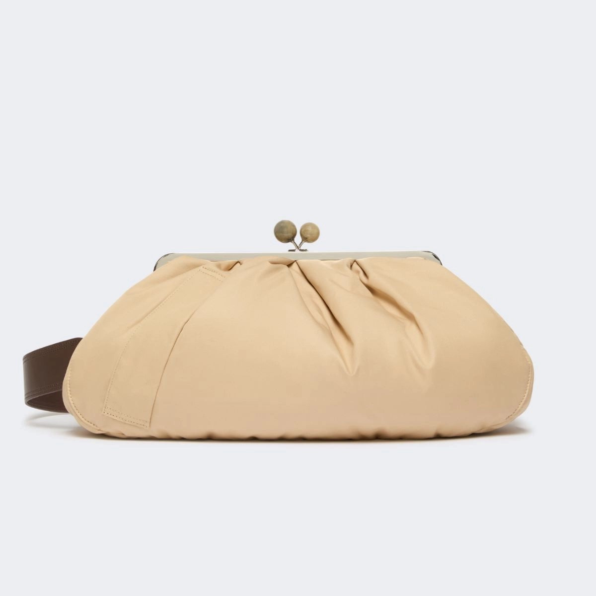 MaxMara borsa Pasticcino large beige in gabardina tecnica imbottita
