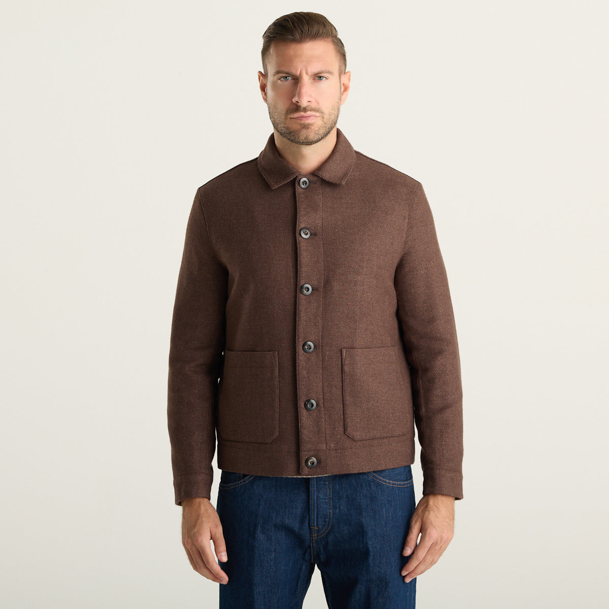 Circolo 1901 Giacca Uomo Marrone con Colletto a Camicia e Tasche Applicate