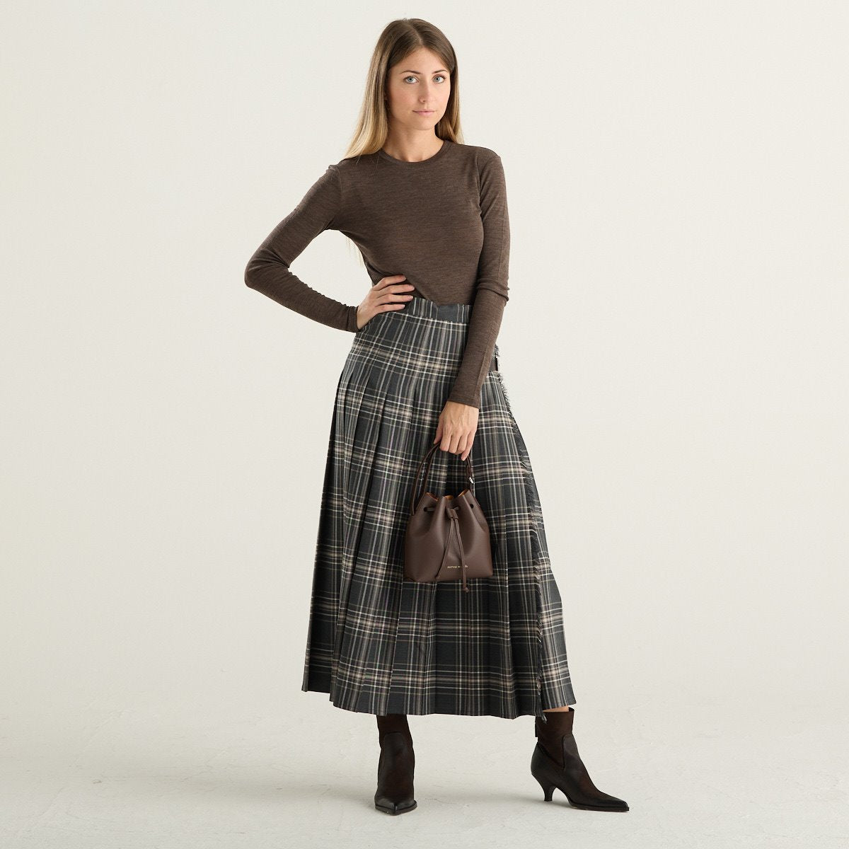 Weekend Max Mara maglia donna Patto in lana e seta marron glacé