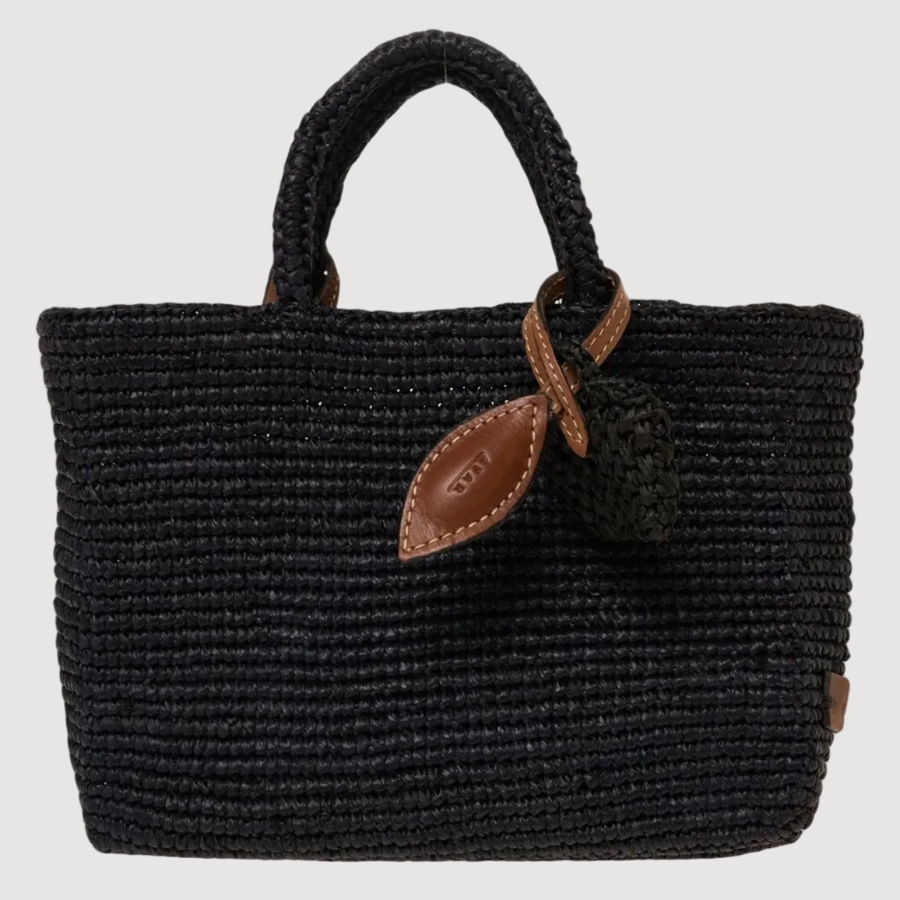Afar boesa a spalla Alma in raffia nera