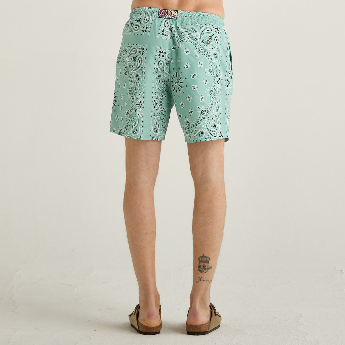 Mc2 Saint Barth costume bandanna round verde salvia