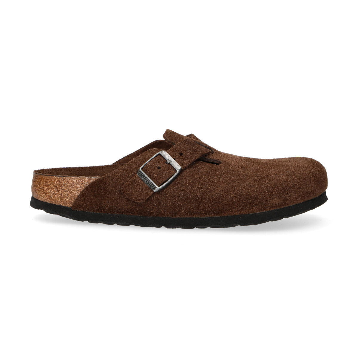 Birkenstock ciabatta Boston in pelle scamosciata testa di moro