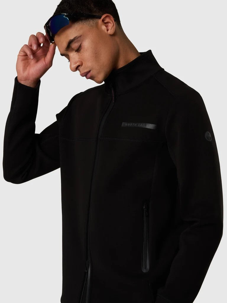 North Sails felpa con zip integrale nero