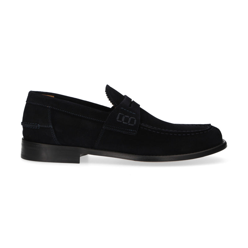 Giano mocassino in camoscio blu