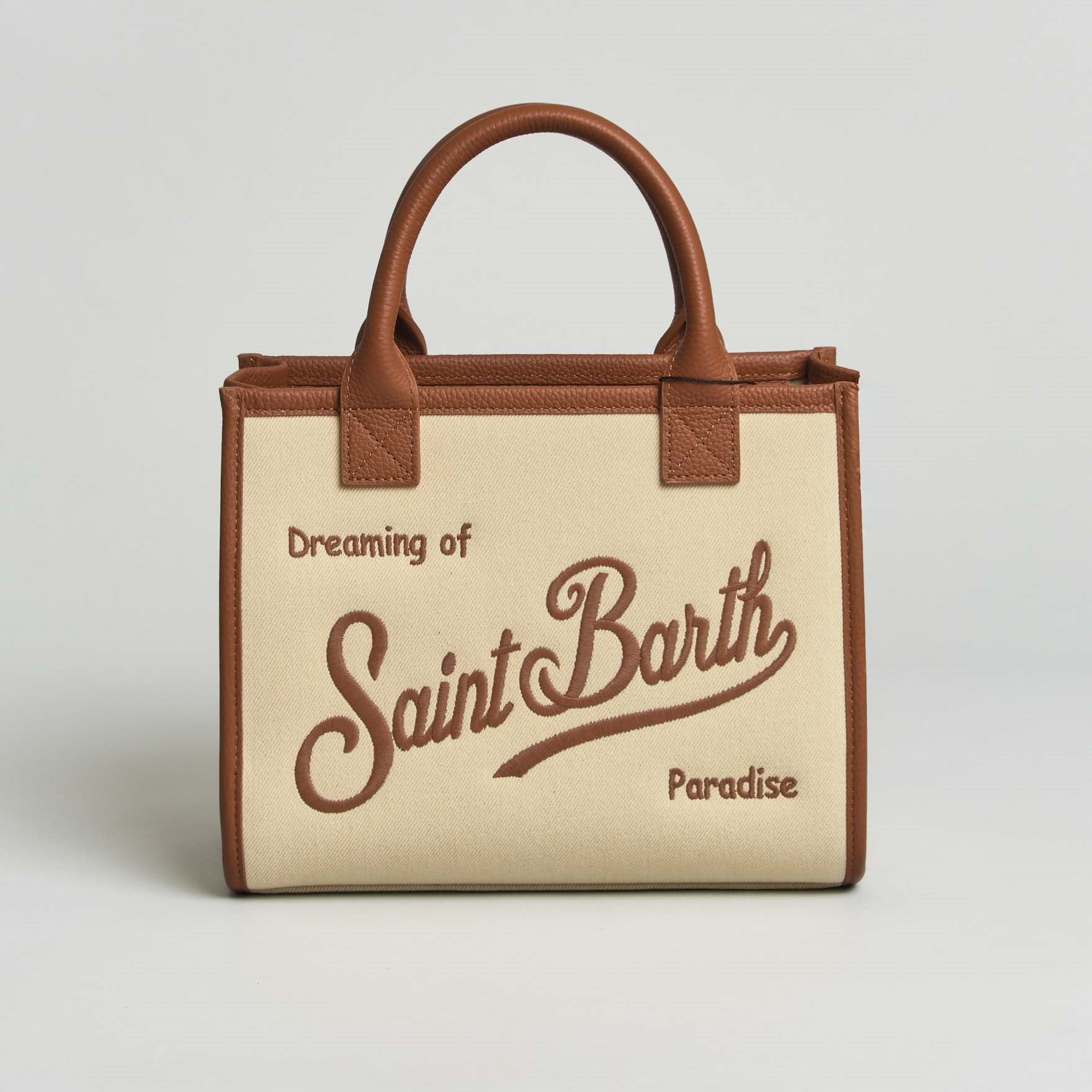 MC2 Saint Barth Vanity midi tessuto e pelle beige