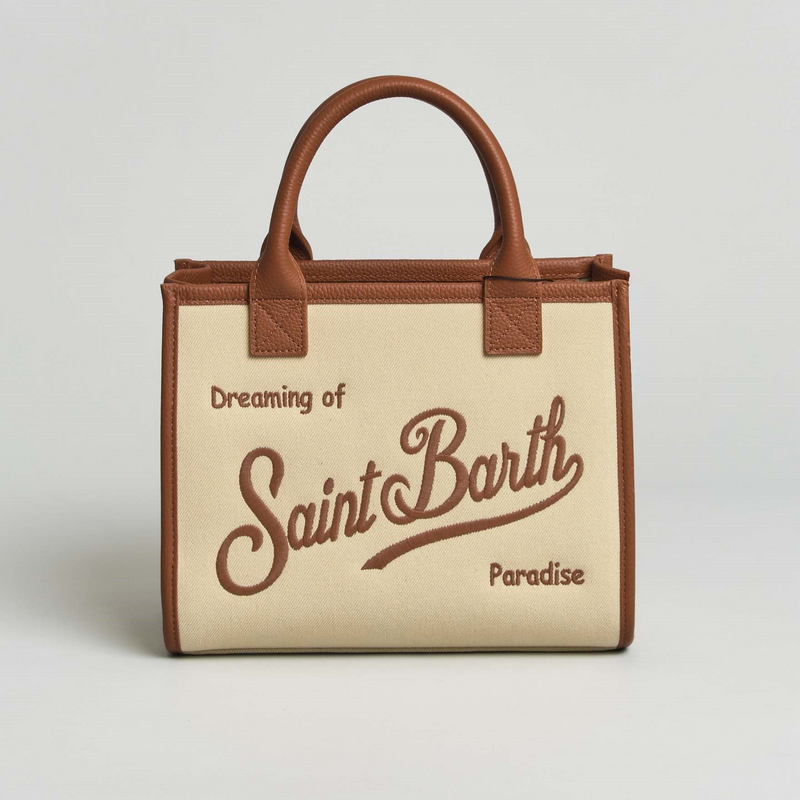 MC2 Saint Barth Vanity midi tessuto e pelle beige