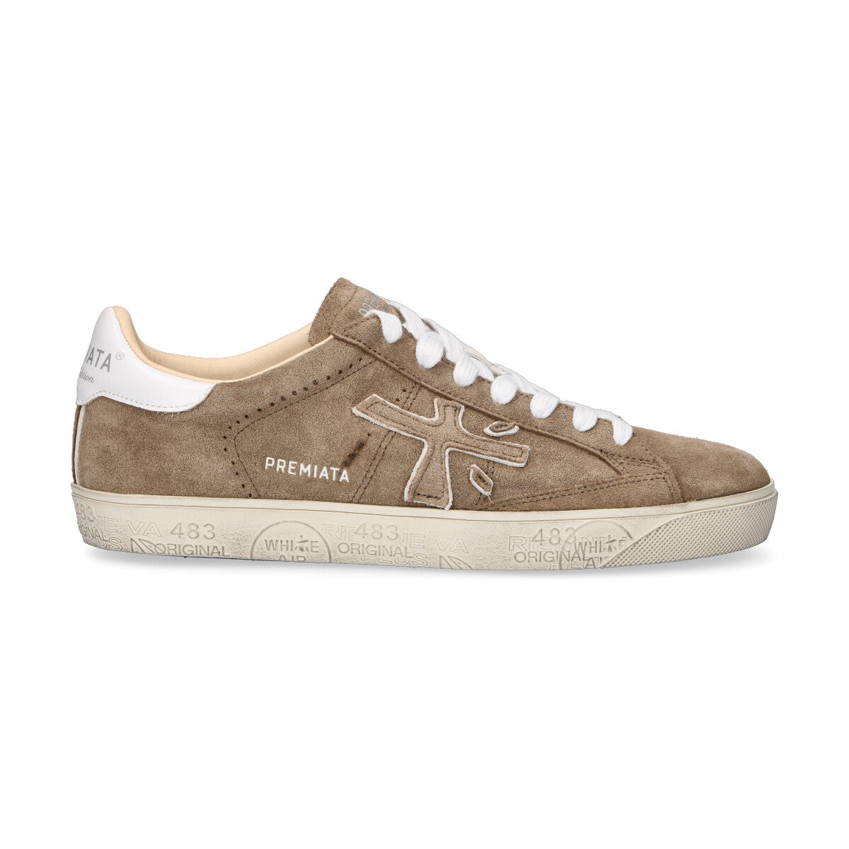 Premiata sneaker Steven in camoscio tortora