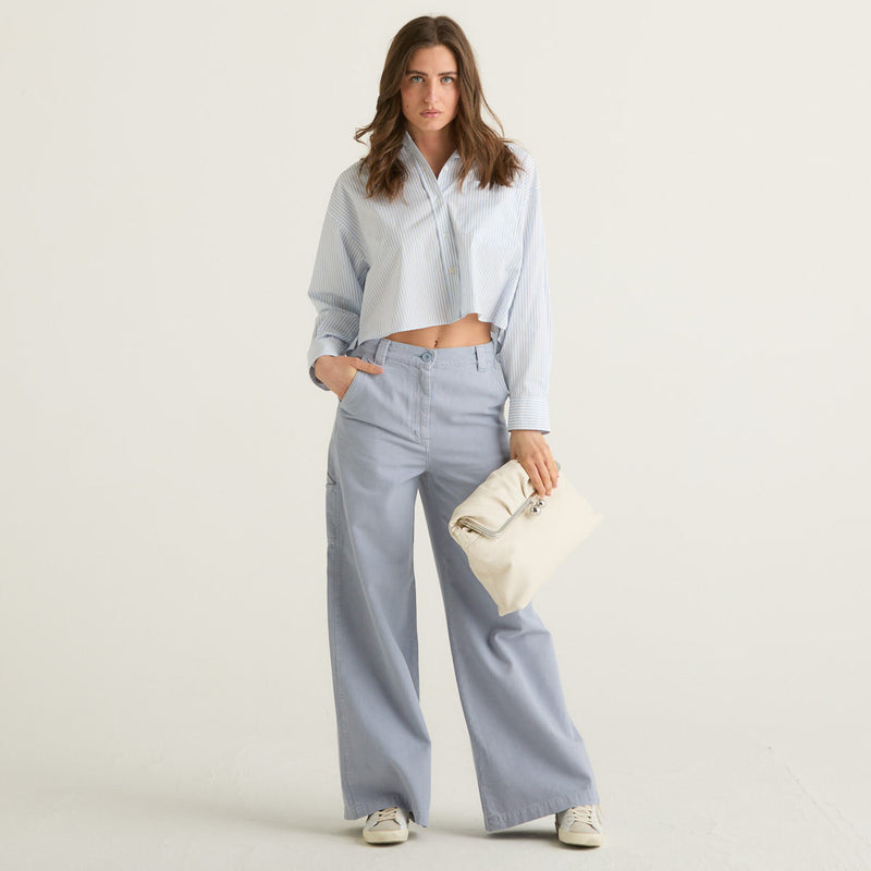 Weekend MaxMara camicia in popeline di cotone azzurra