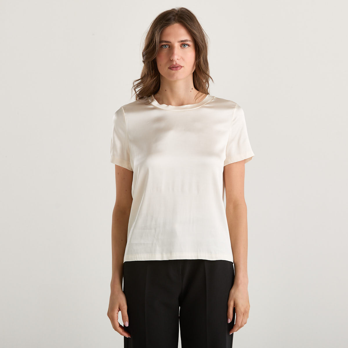 Relish t-shirt girocollo in tessuto avorio