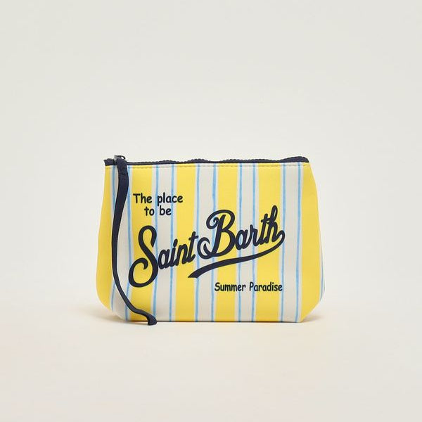 Mc2 Saint Barth pochette Aline Big Stripes gialla
