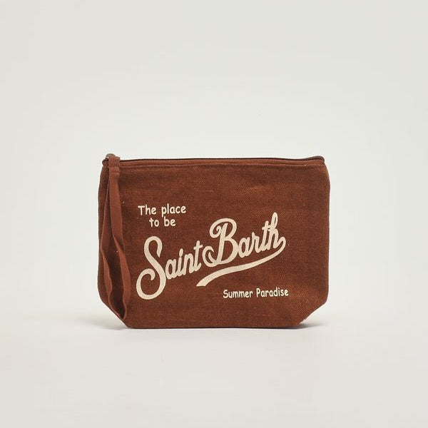 Mc2 Saint Barth pochette Aline in lino marrone