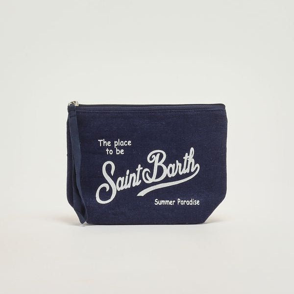 Mc2 Saint Barth pochette Aline lino blu navy