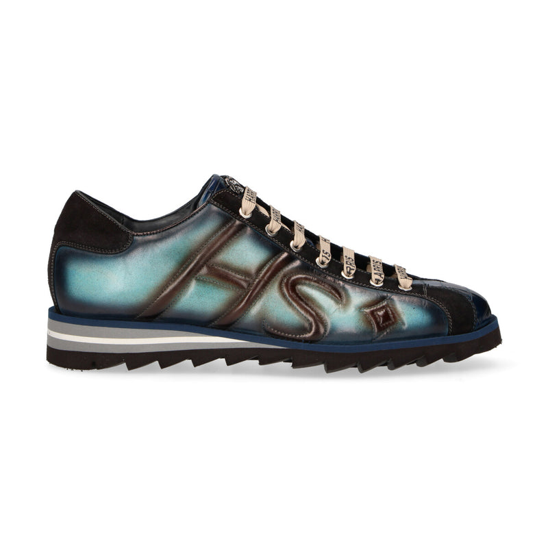Harris sneaker in pelle blu e nera