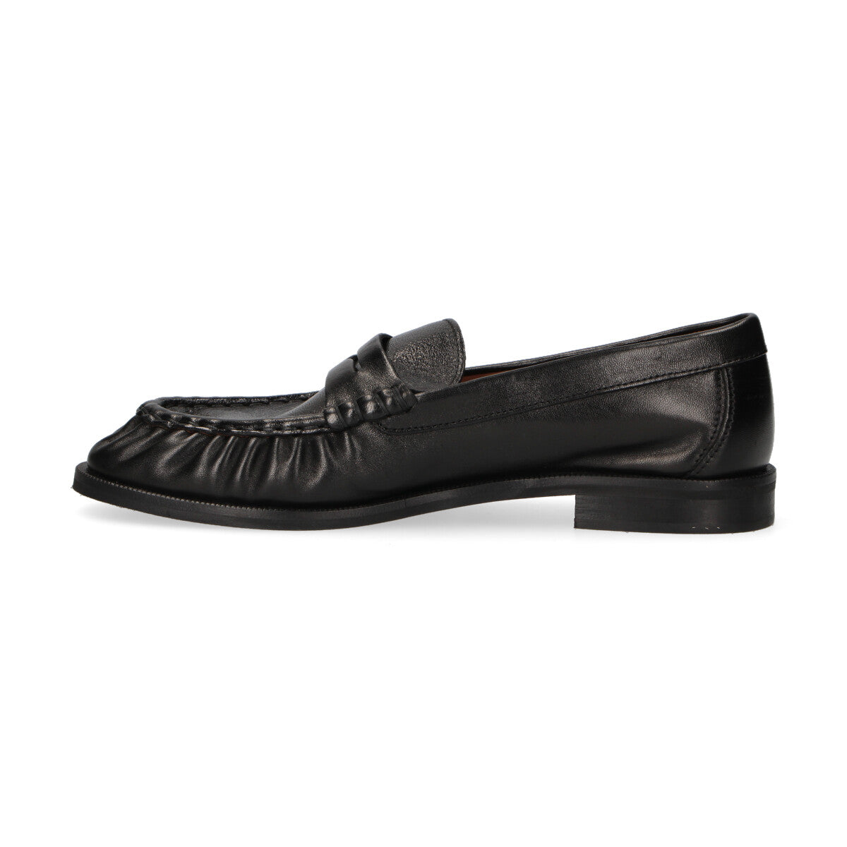 Julie Dee mocassino in pelle nera con ruches