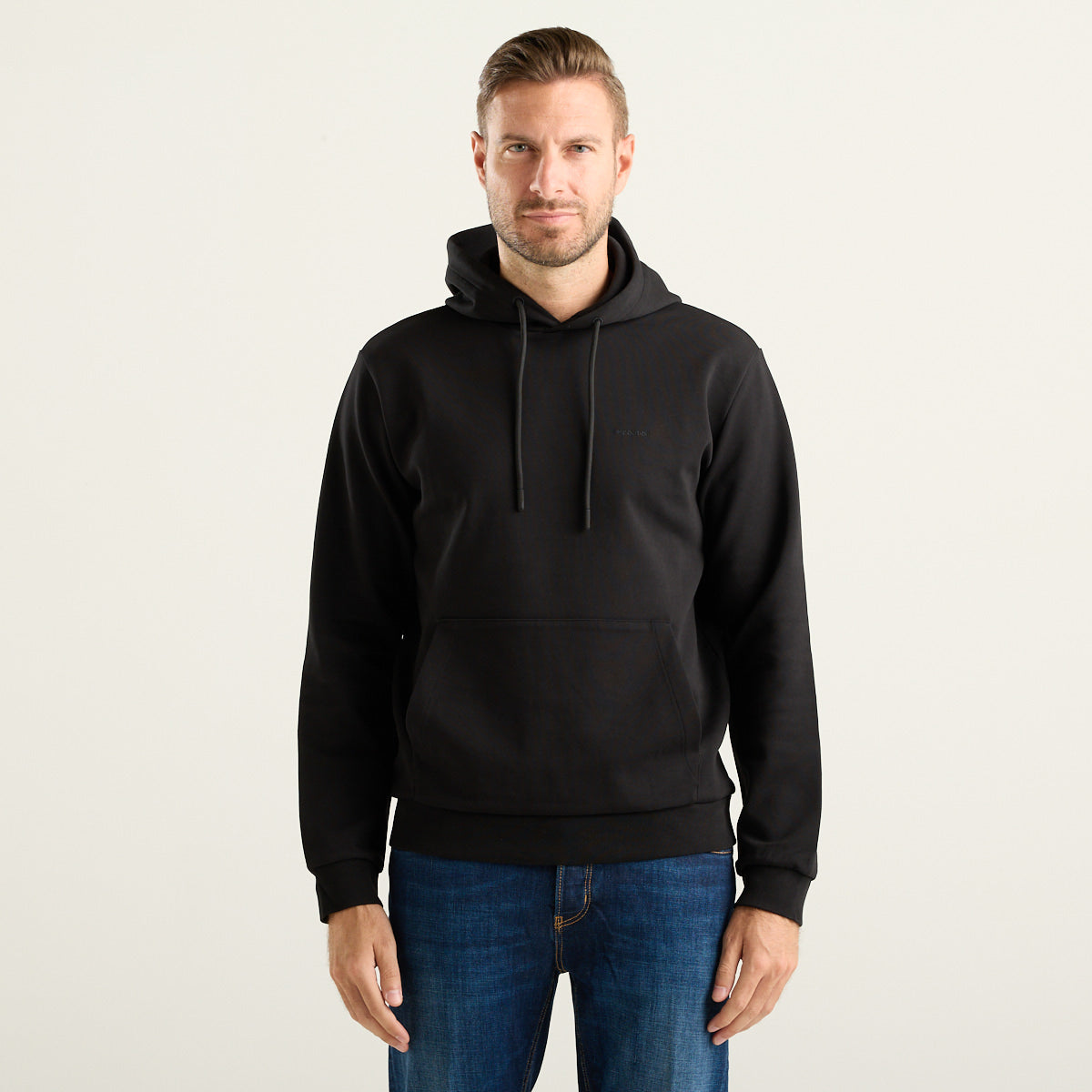 Woolrich felpa con cappuccio in misto cotone interlock nera