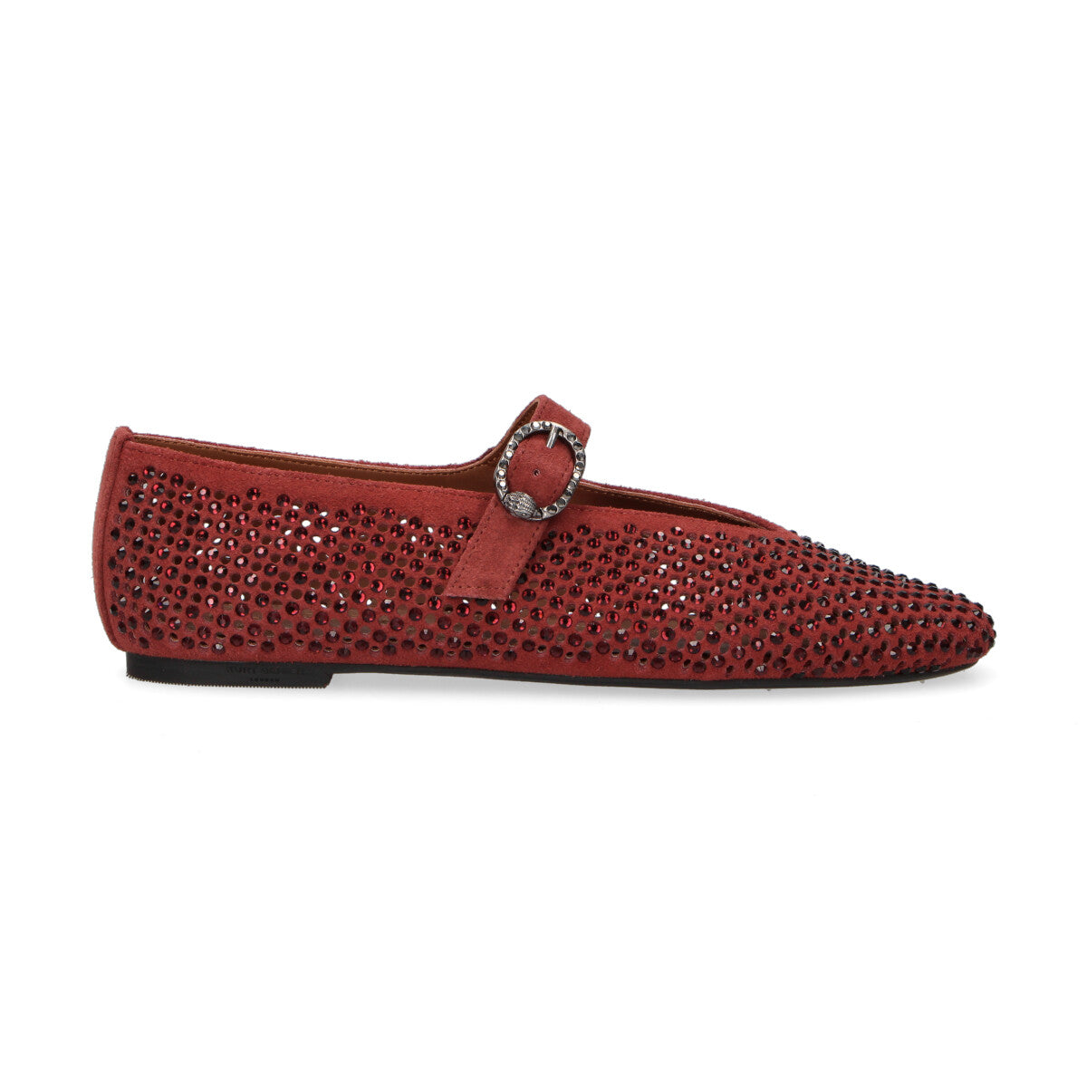 Kurt Geiger ballerina Mayfair in camoscio con strass bordeaux