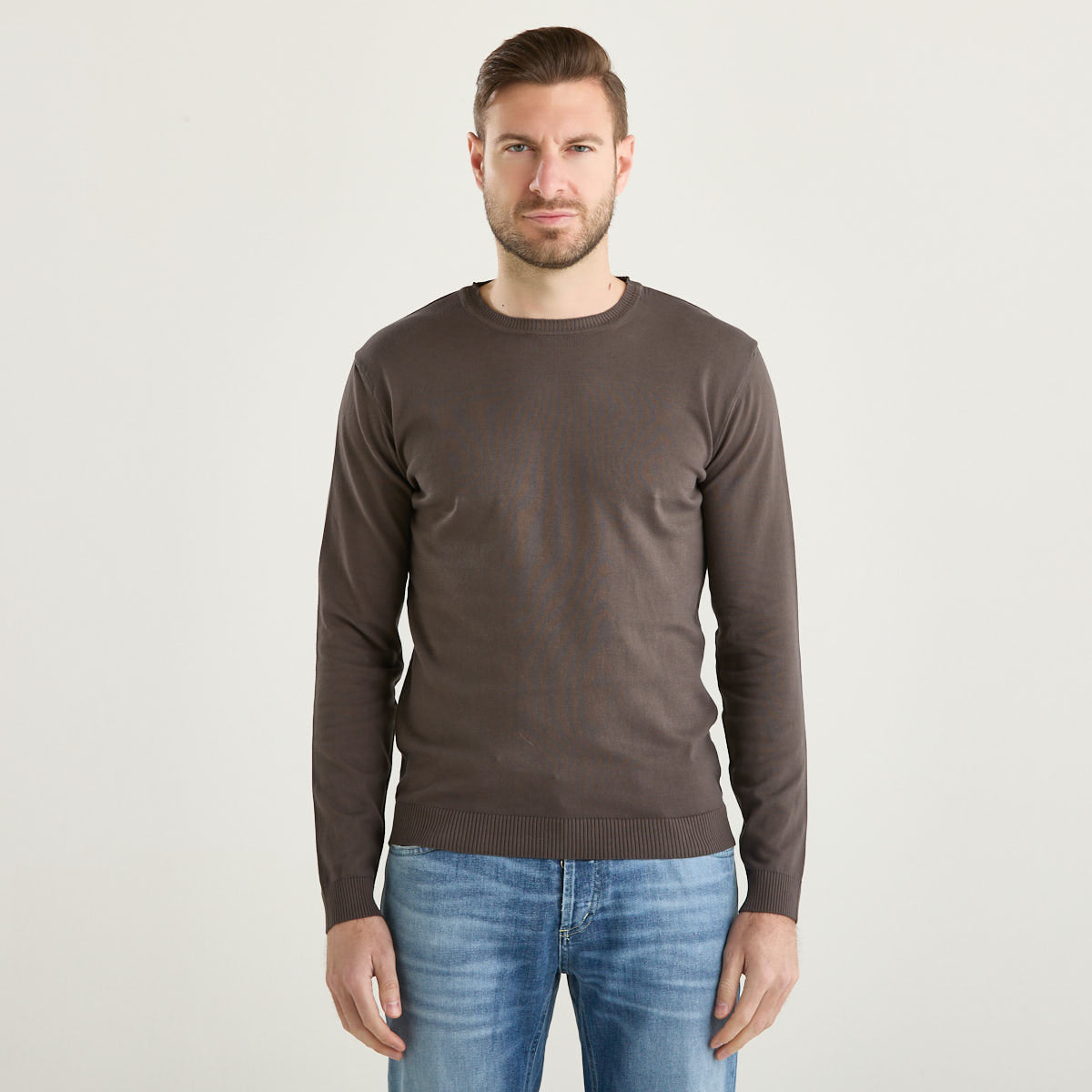 Wool & Co maglioncino in tessuto marrone