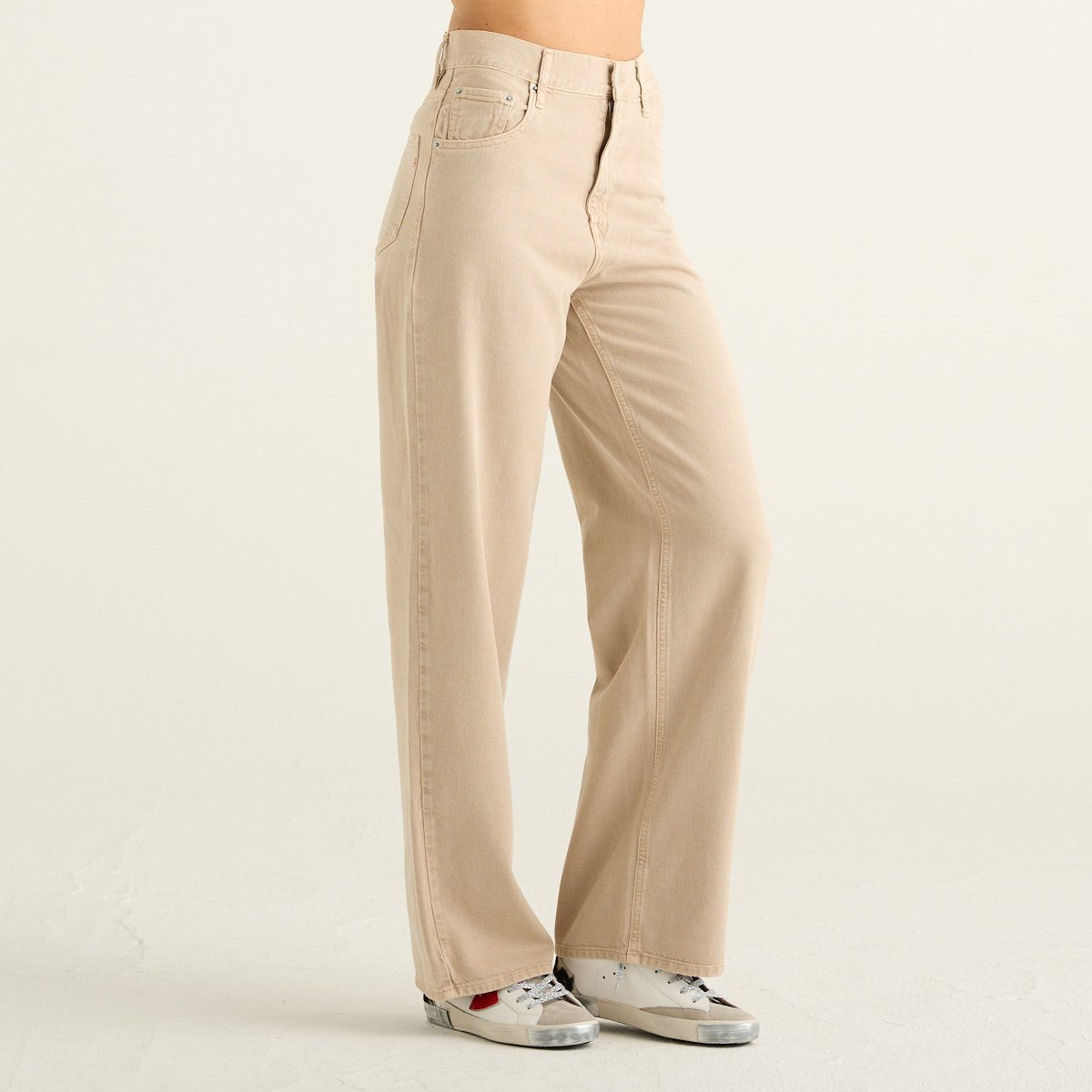Replay Jeans Donna Cary Wide Leg Beige