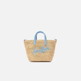 Mc2 Saint Barth borsa Raffia City micro azzurra