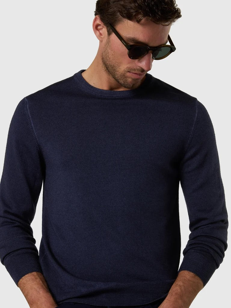 North Sails maglione in lana merino lavata navy blue