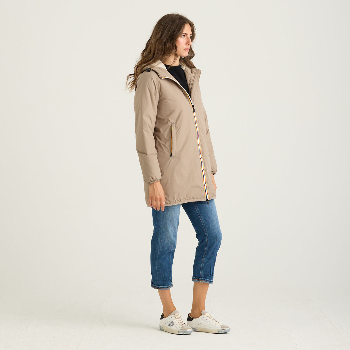K-Way giubbino jacinthe orsetto con cappuccio beige