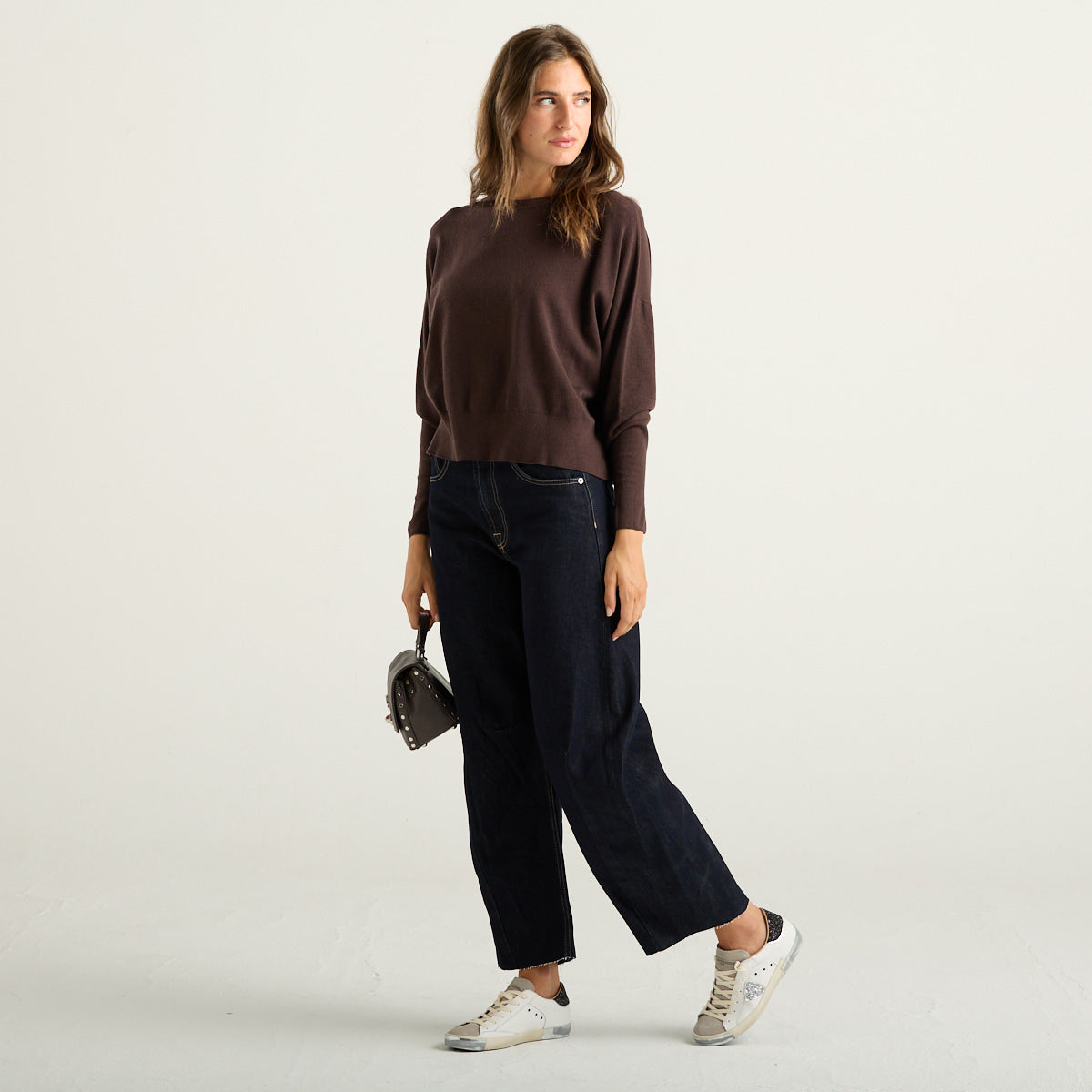 Souvenir maglia girocollo oversize marrone