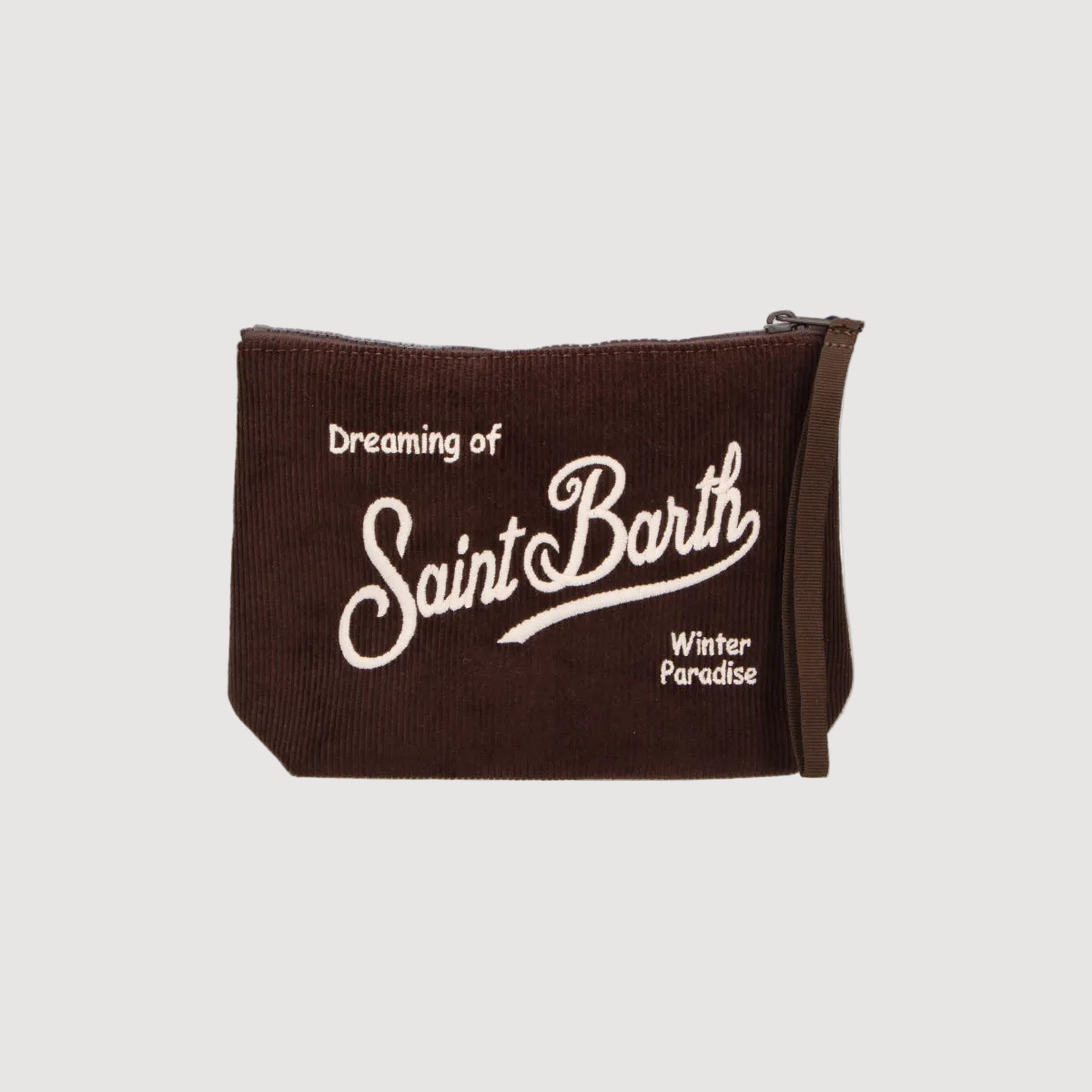 Mc2 Saint Barth pochette Aline in velluto a coste marrone