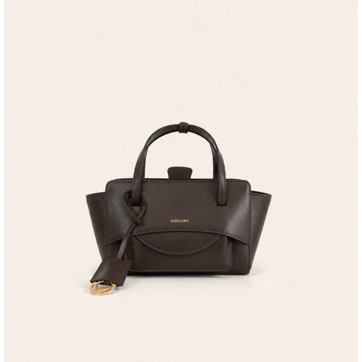 Hidesins borsa a mano Flap S in pelle testa di moro