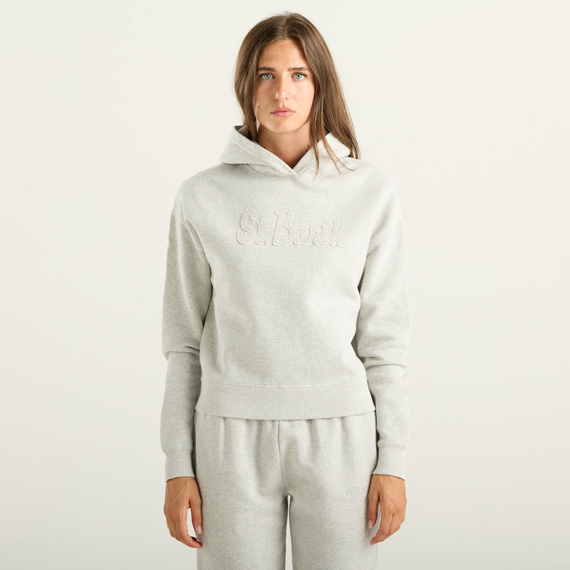 MC2 Saint Barth Mindy Felpa Donna Grigio Mélange con Cappuccio