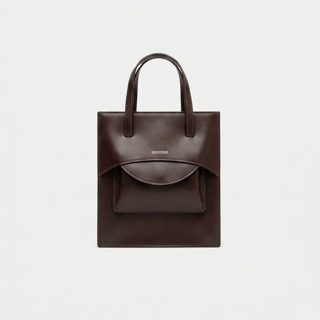 Hidesins borsa a mano Pocket M Premiere in pelle testa di moro