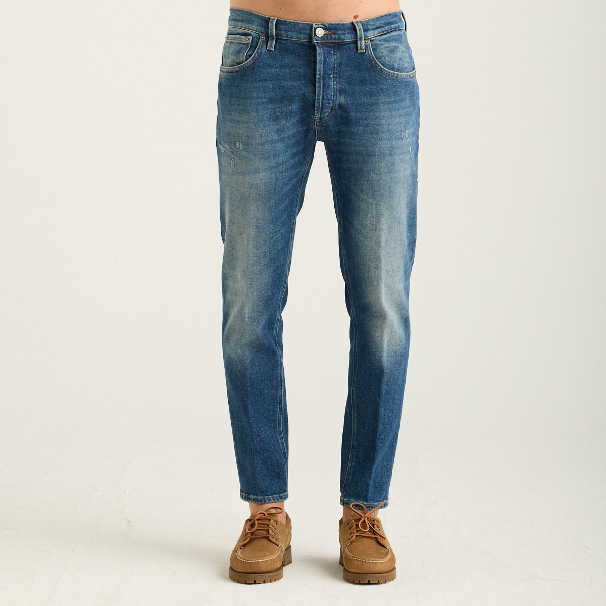 Dondup jeans brighton carrot 5 tasche in denim slavato
