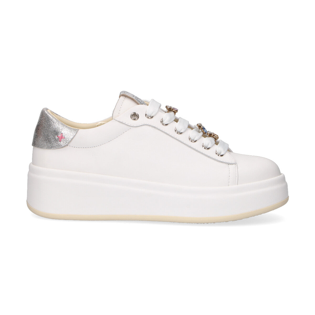 Gio+ sneaker Oliva in pelle bianca