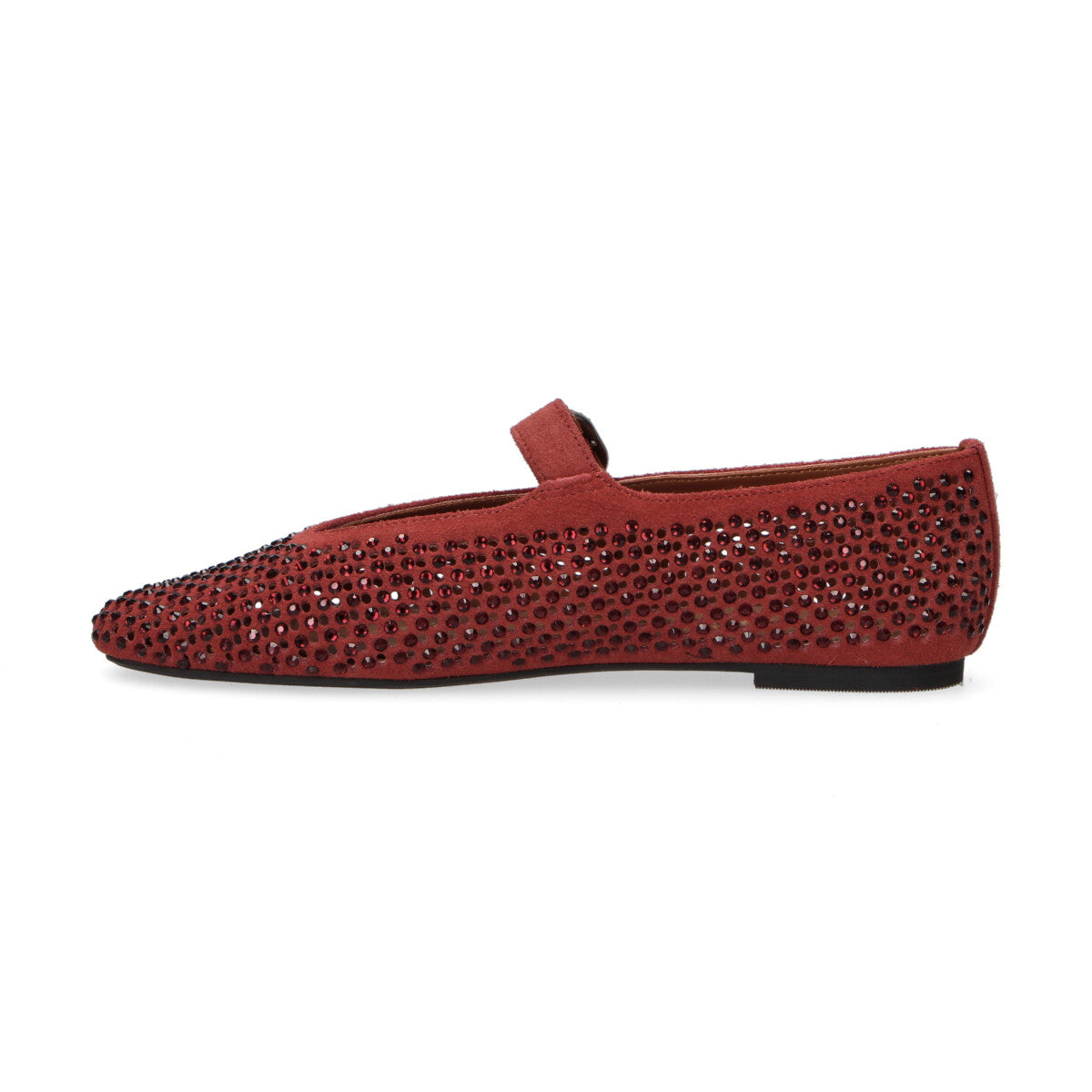Kurt Geiger ballerina Mayfair in camoscio con strass bordeaux